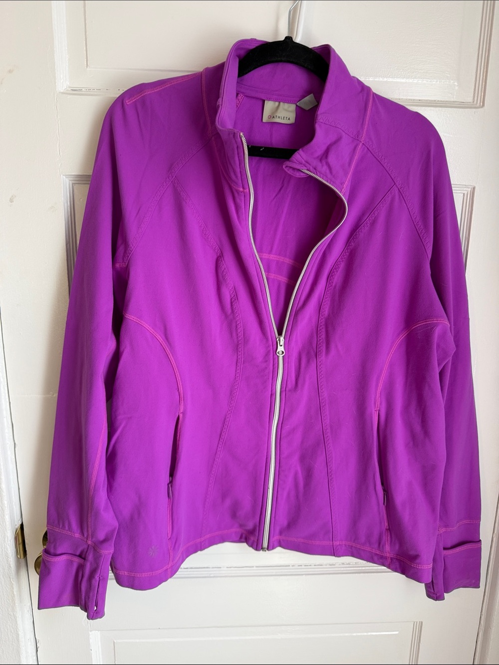 Athleta Vibrant Purple Zip-Front Utility Jacket